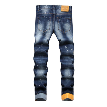 Dsquared2 Men's Slim Fit Ripped Jeans — Essential Dark Wash
