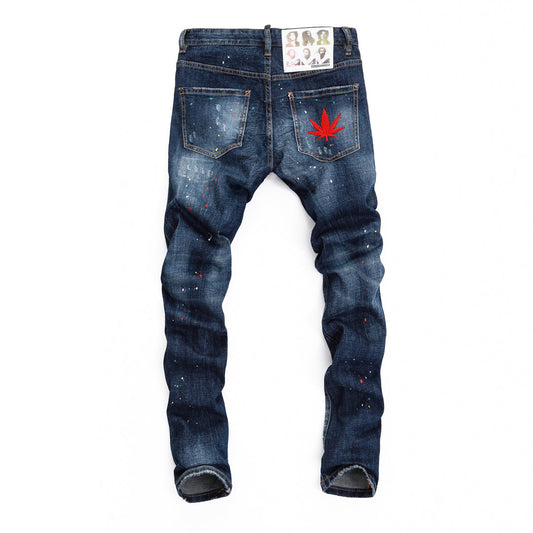 Dsquared2 Maple Leaf Men's Slim Fit Jeans — Dark Wash