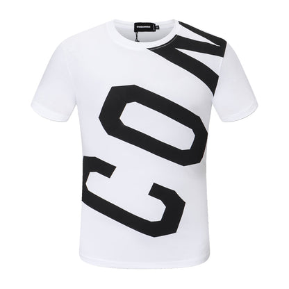 Dsquared2 Diagonal ICON Logo T-Shirt – 100% Cotton Unisex Tee | Black & White