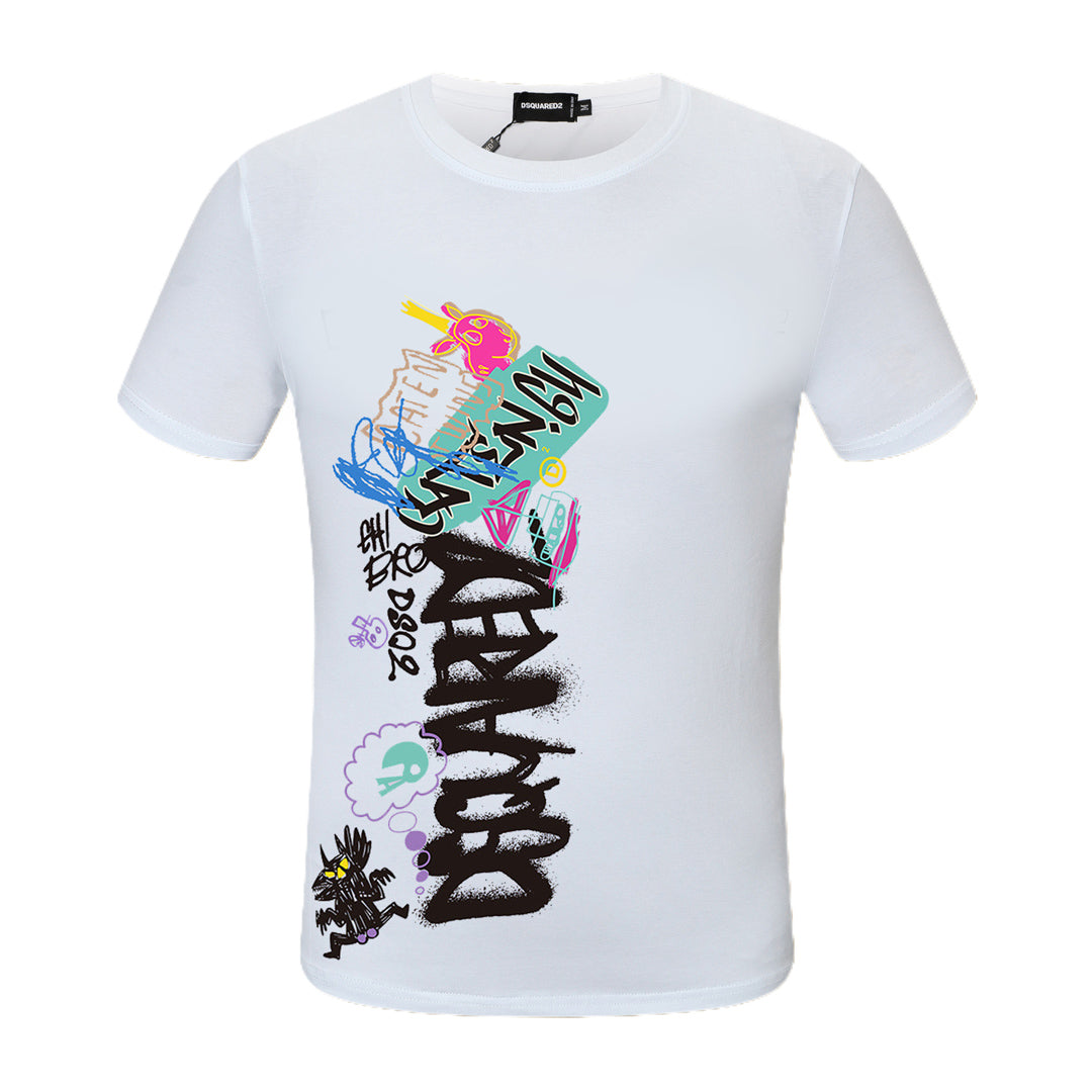 Dsquared2 Graffiti Logo Cotton T-Shirt – 100% Cotton Unisex Tee | Black & White