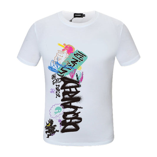 Dsquared2 Graffiti Logo Cotton T-Shirt – 100% Cotton Unisex Tee | Black & White