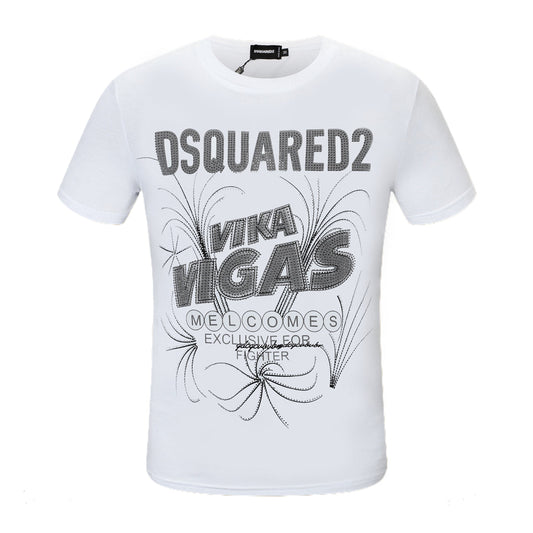 Dsquared2 Vigas Crystal Cotton T-Shirt – 100% Cotton Unisex Tee | Black & White