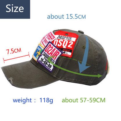 Dsquared2 Stamp Baseball Cap – Adjustable Unisex Hat | Black & Green