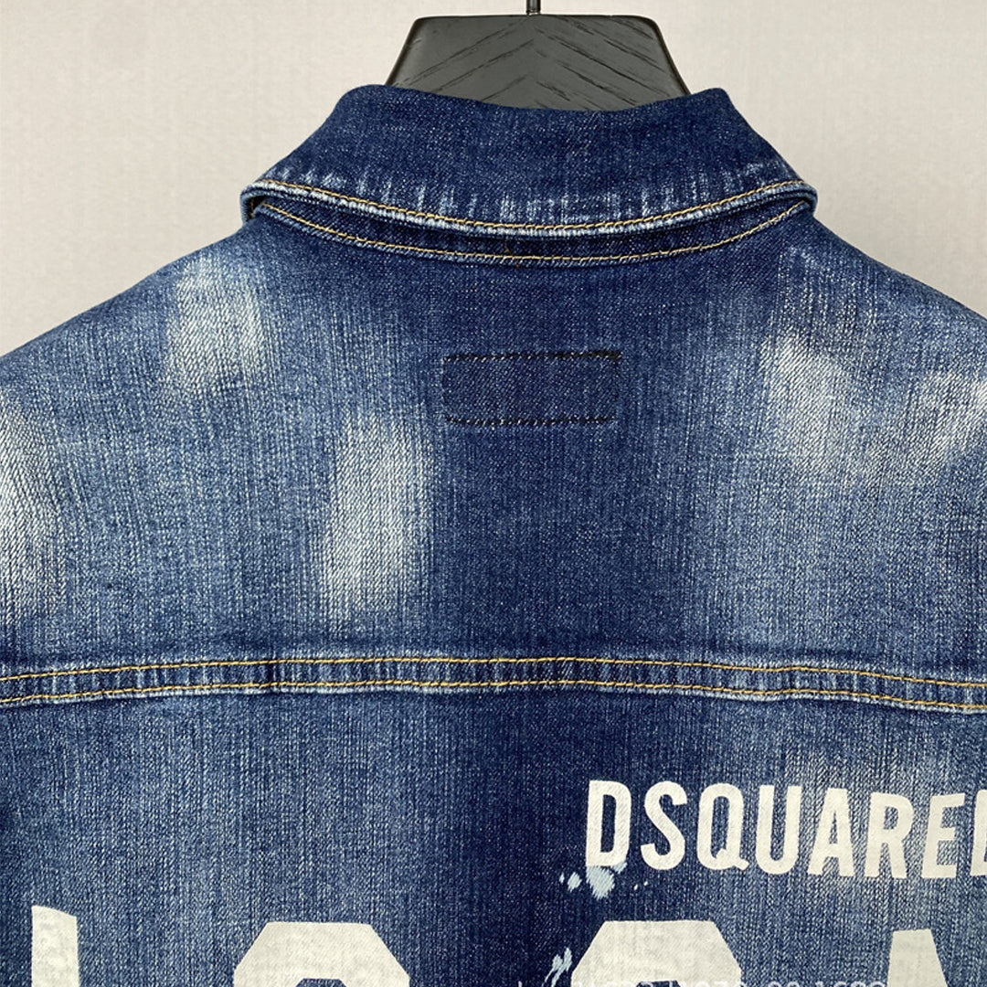 Dsquared2 All-Over Spots Slim Denim Jacket — Premium IV.