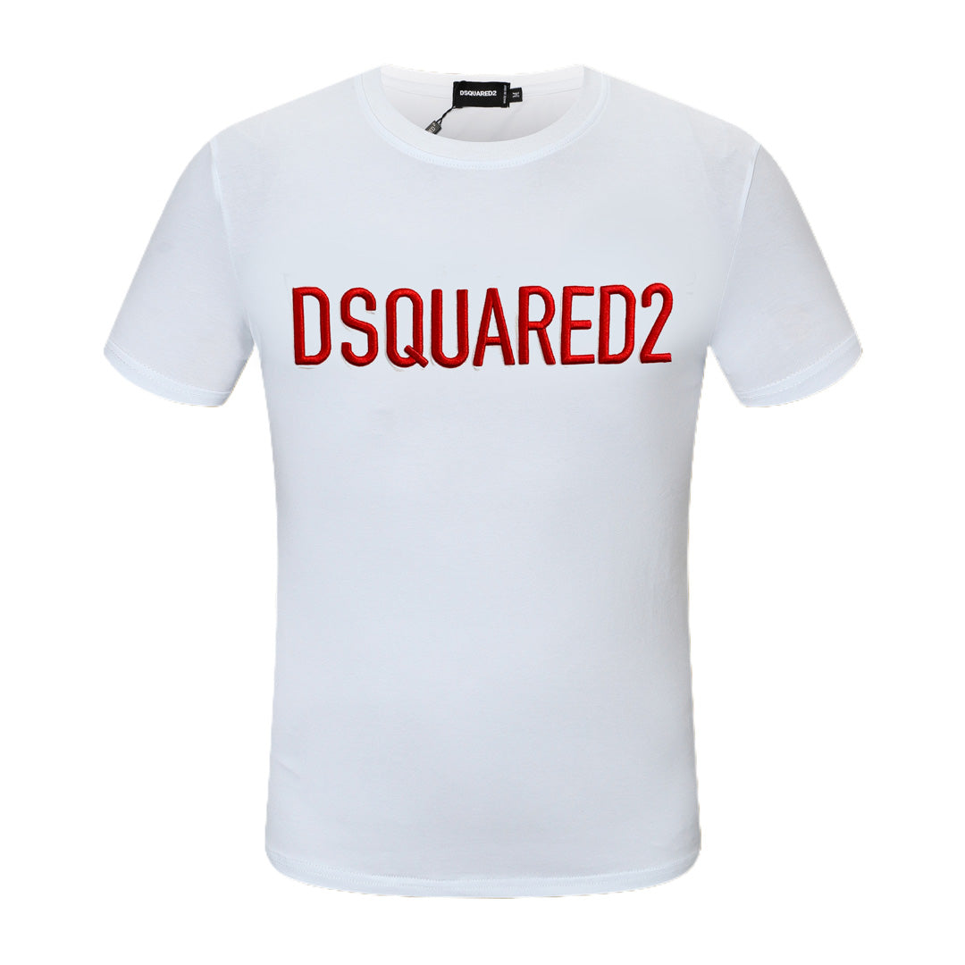 Dsquared2 Embroidery Logo Cotton T-Shirt – 100% Cotton Unisex Tee | Black & White