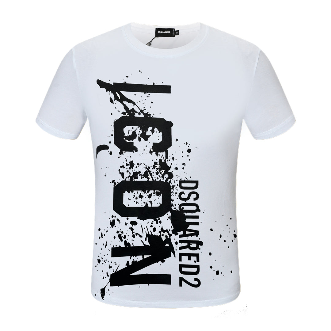 Dsquared2 ICON Paint Logo Cotton T-Shirt – 100% Cotton Unisex Tee | Black & White