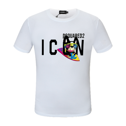 Dsquared2 Surfing ICON Cotton T-Shirt – 100% Cotton Unisex Tee | Black & White