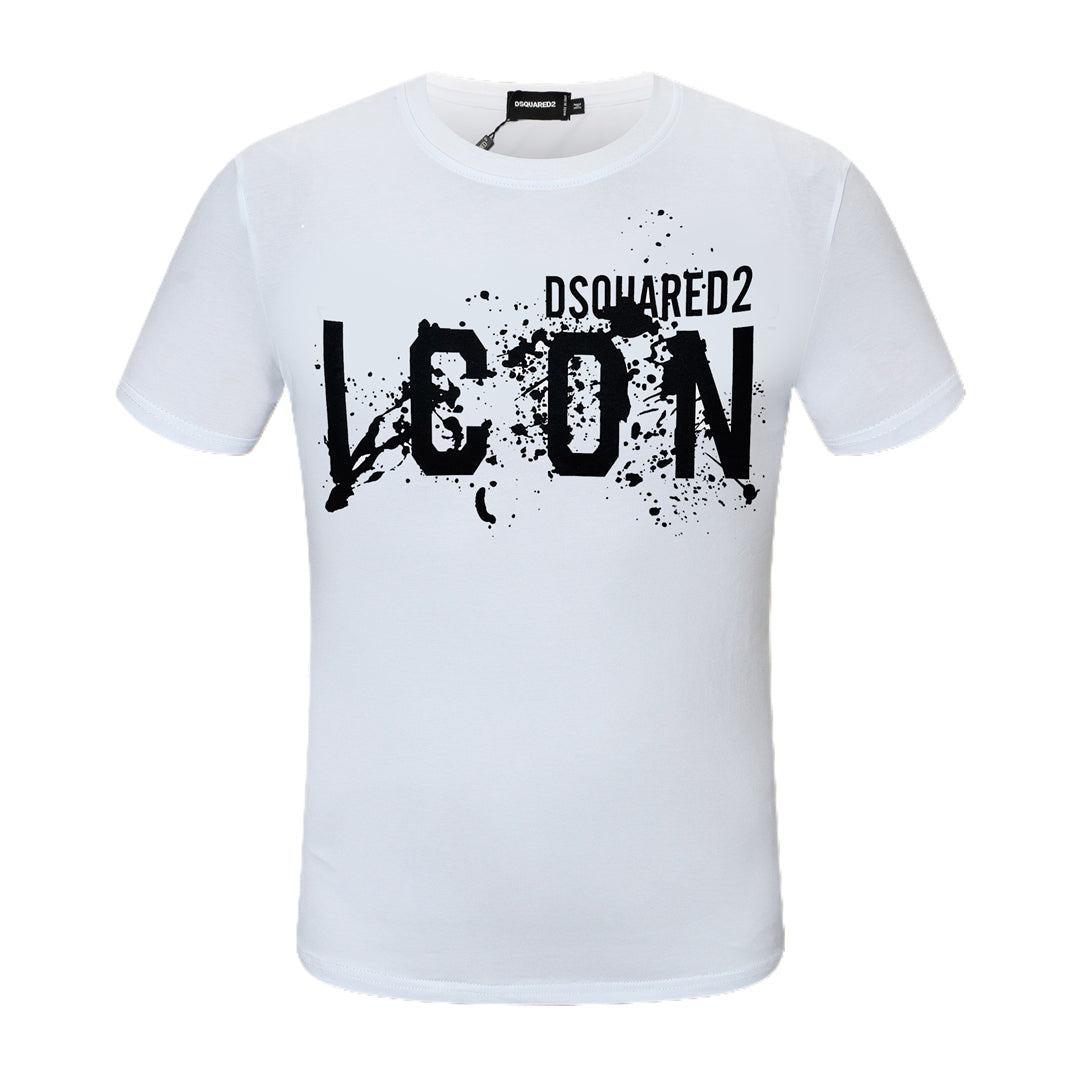 Dsquared2 ICON Paint T-Shirt – 100% Cotton Unisex Tee | Black & White