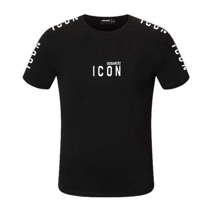 Dsquared2 ICON Shoulder Strap Cotton T-Shirt – 100% Cotton Unisex Tee | White & Black