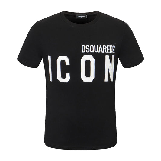 Dsquared2 Leather ICON Logo Cotton T-Shirt – 100% Cotton Unisex Tee | White & Black