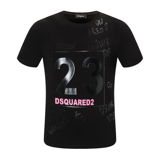 Dsquared2 No. 23 Cotton T-Shirt – 100% Cotton Unisex Tee | White & Black