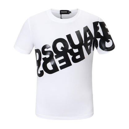 Dsquared2 Diagonal Logo Cotton T-Shirt – 100% Cotton Unisex Tee | Black & White