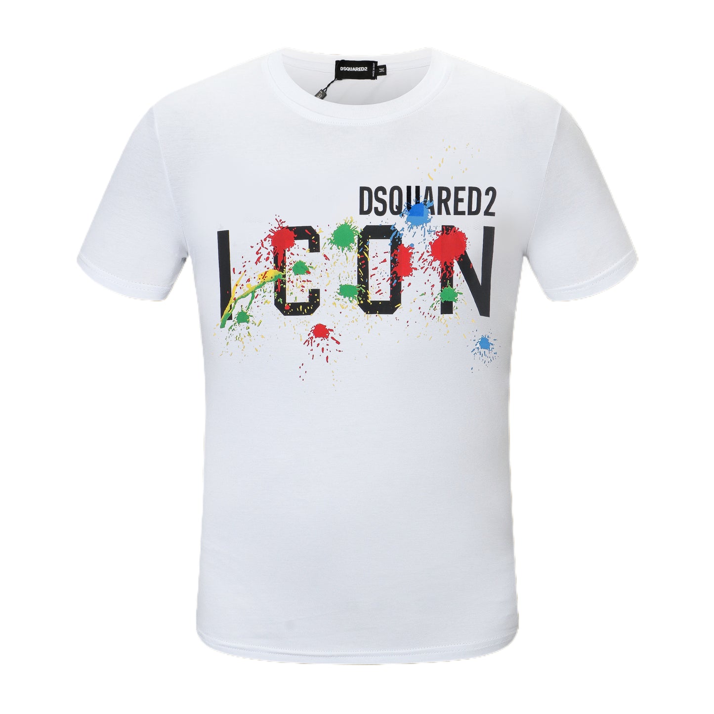 Dsquared2 Colorful Paint ICON Cotton T-Shirt – 100% Cotton Unisex Tee | Black & White