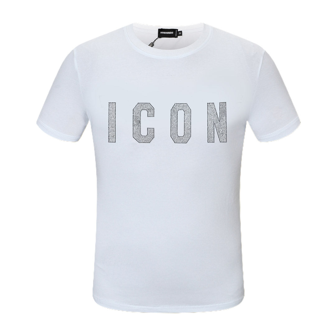 Dsquared2 Crystal ICON Cotton T-Shirt – 100% Cotton Unisex Tee | Black & White