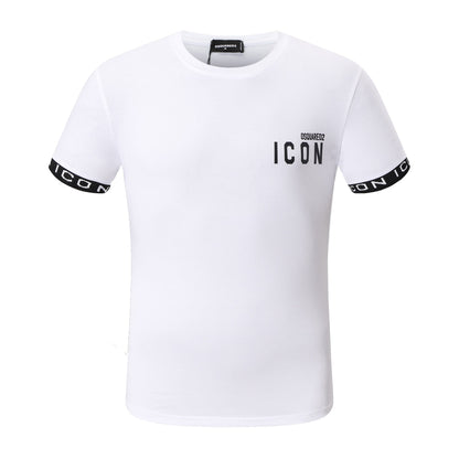 Dsquared2 ICON Sleeve Stripe Cotton T-Shirt – 100% Cotton Unisex Tee | Black & White