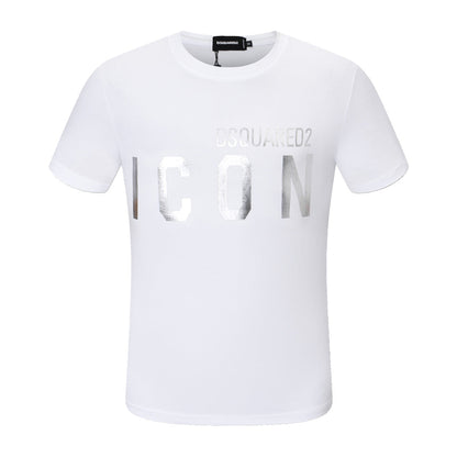 Dsquared2 Silver ICON Logo T-Shirt – 100% Cotton Unisex Tee | Black & White