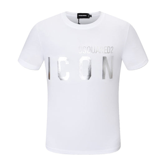 Dsquared2 Silver ICON Logo T-Shirt – 100% Cotton Unisex Tee | Black & White