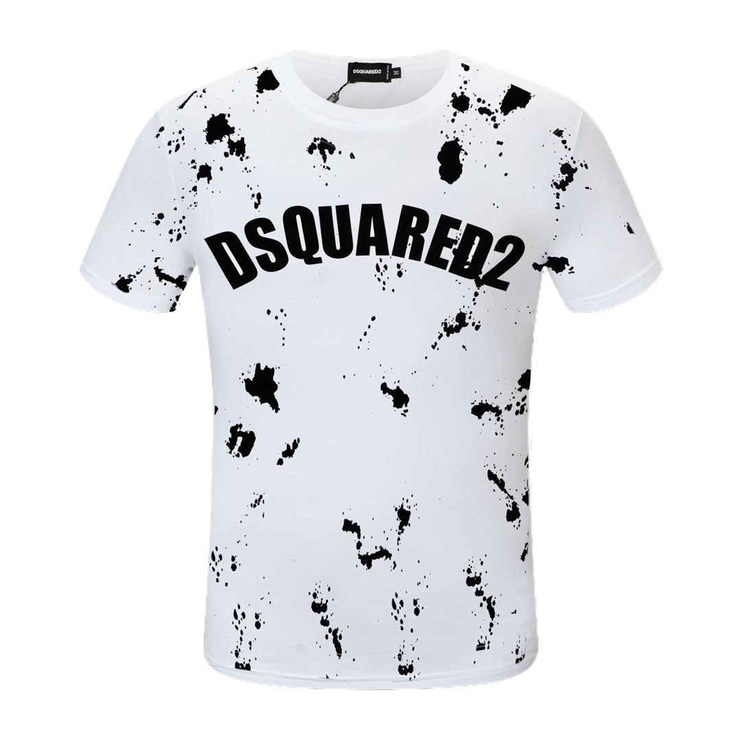 Dsquared2 Graffiti Paint Logo Cotton T-Shirt – 100% Cotton Unisex Tee | Black & White
