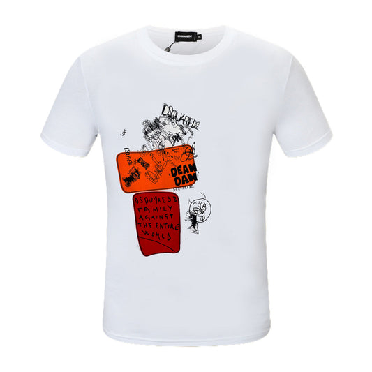 Dsquared2 Graffiti Print Cotton T-Shirt – 100% Cotton Unisex Tee | Black & White