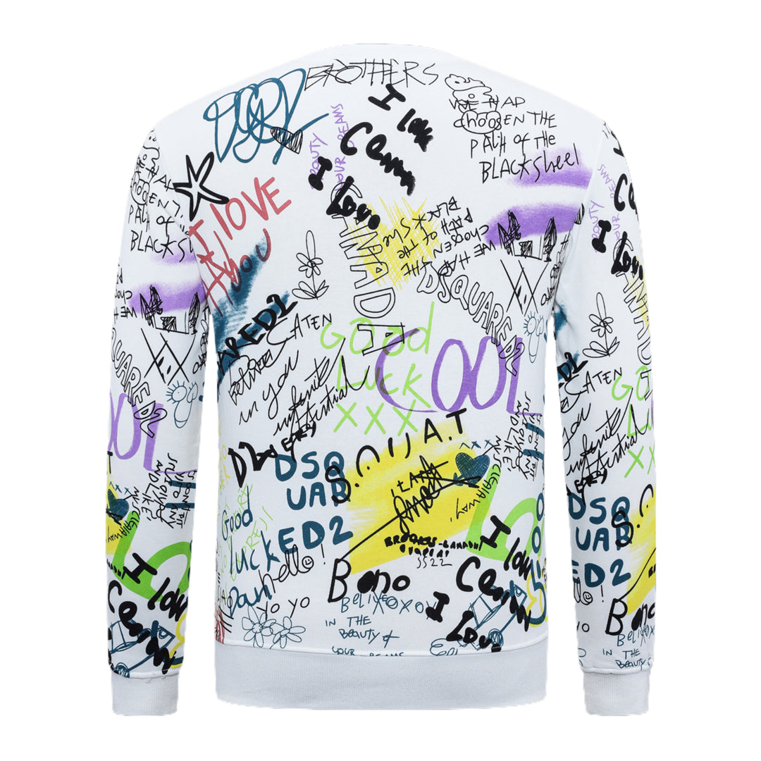 Dsquared2 Graffiti Cotton Sweatshirt — Pure Street Art, Italian Precision
