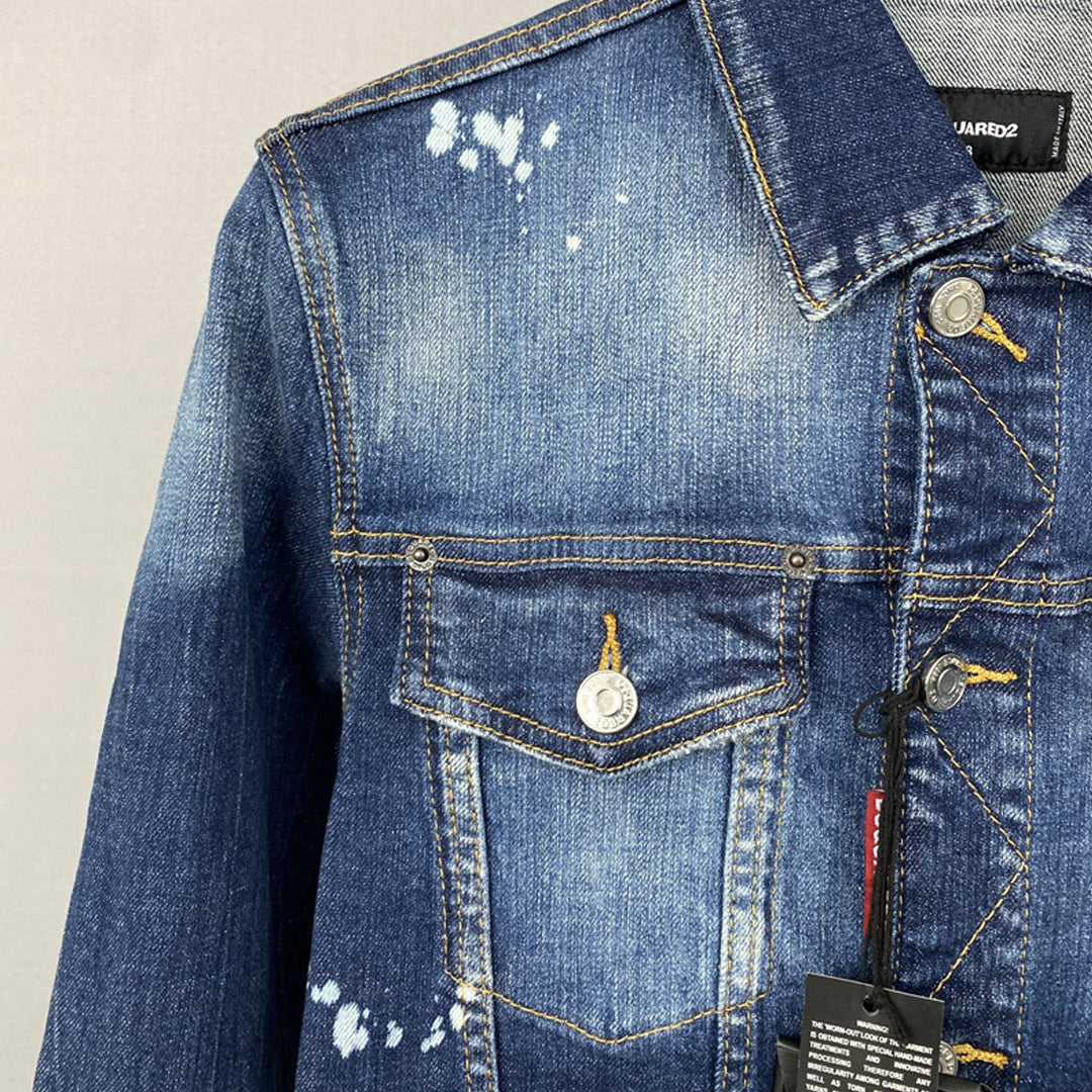 Dsquared2 All-Over Spots Slim Denim Jacket — Premium IV.