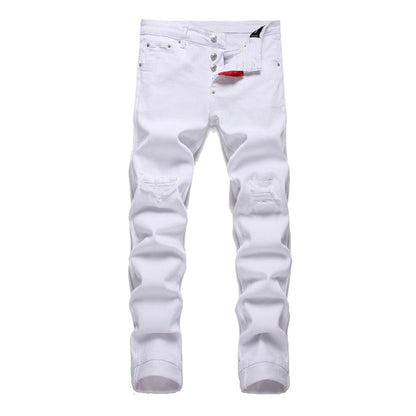 Dsquared2 Men's Slim Fit Jeans — White Paint Dark Wash