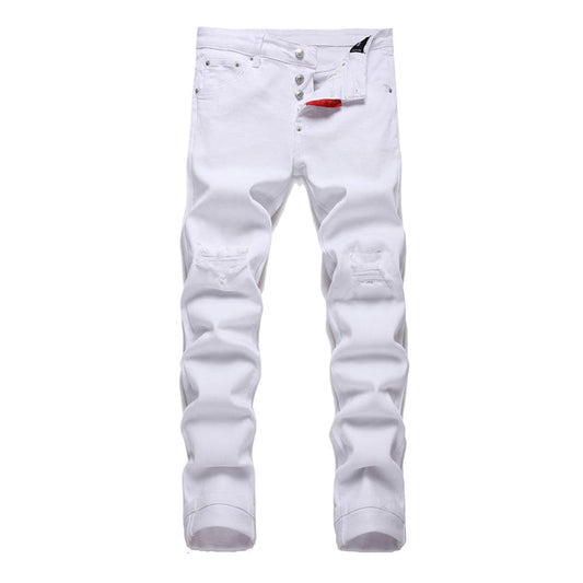 Dsquared2 Men's Slim Fit Jeans — White Paint Dark Wash