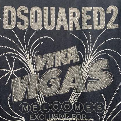 Dsquared2 Vigas Crystal Cotton T-Shirt – 100% Cotton Unisex Tee | Black & White