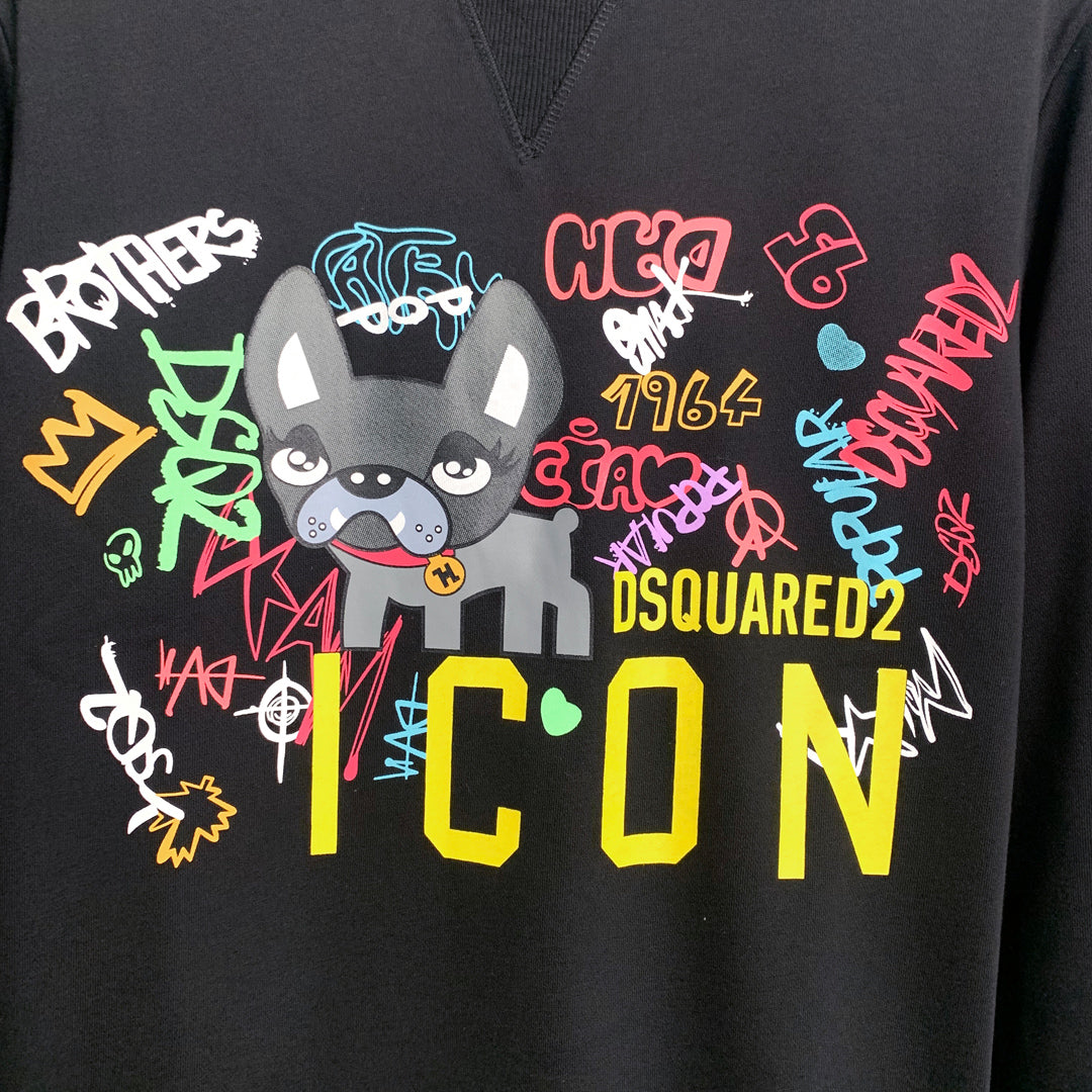 Dsquared2 Graffiti Dog Cotton Sweatshirt — The Only One in the Pack.