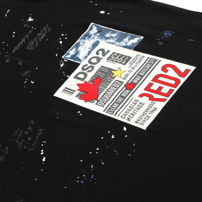 Dsquared2 Poster Graffiti Cotton T-Shirt – 100% Cotton Unisex Tee | Black & White