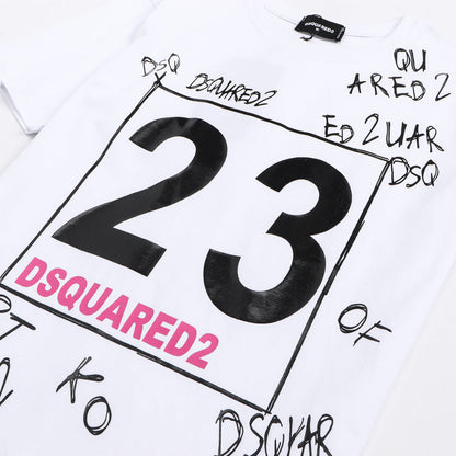 Dsquared2 No. 23 Cotton T-Shirt – 100% Cotton Unisex Tee | White & Black