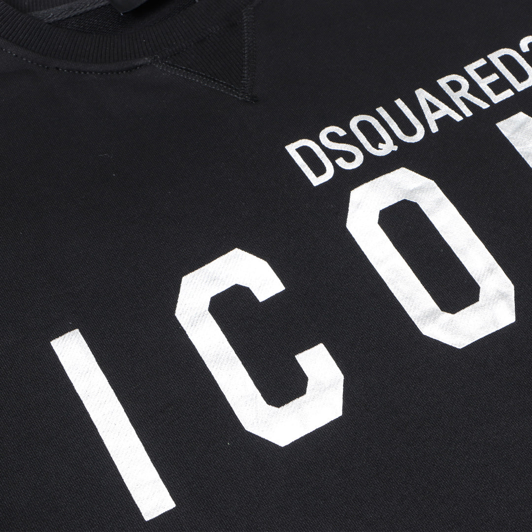 Dsquared2 Silver ICON Cotton Sweatshirt — The ICON, Elevated in Silver.