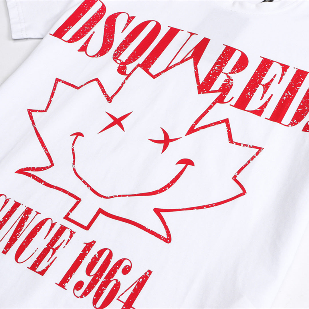 Dsquared2 Maple Leaf IV Cotton T-Shirt – 100% Cotton Unisex Tee | Black & White