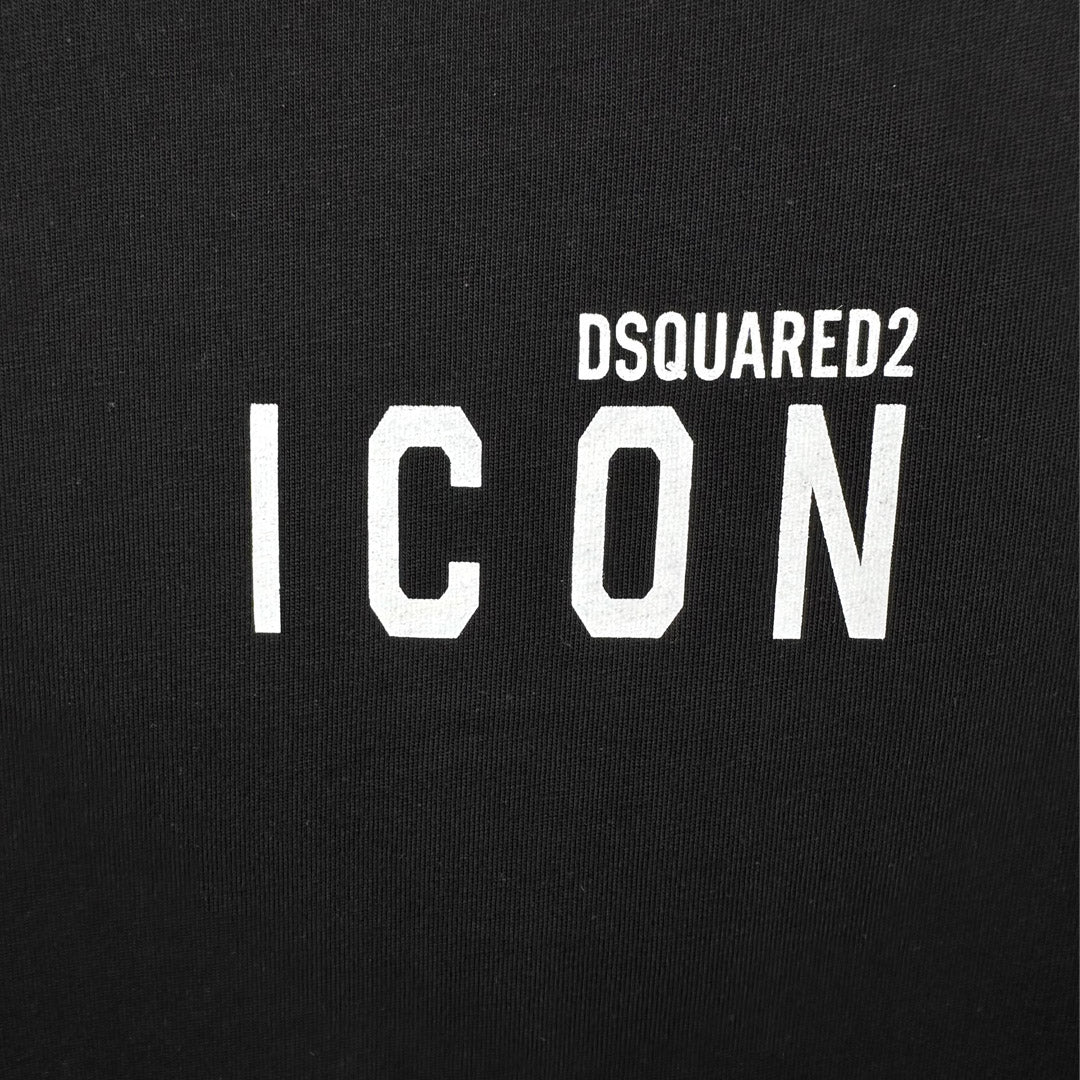 Dsquared2 ICON Shoulder Strap Cotton T-Shirt – 100% Cotton Unisex Tee | White & Black