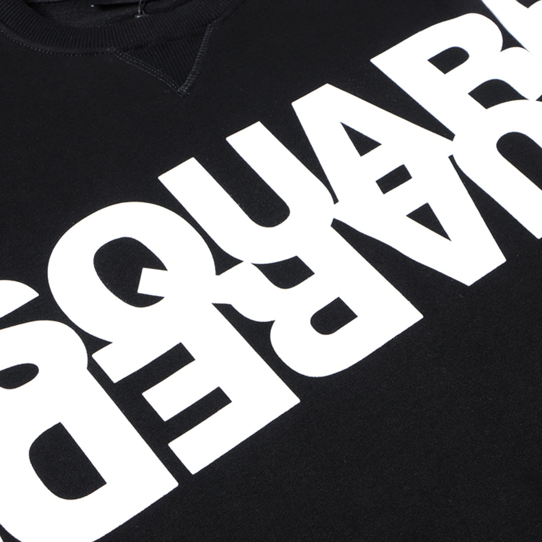 Dsquared2 Diagonal Logo Cotton Sweatshirt — Off-Axis. On Point.
