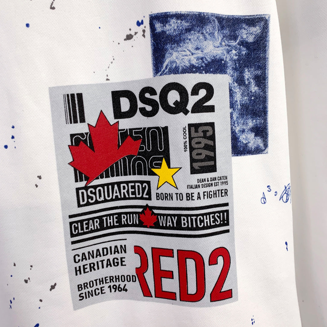 Dsquared2 Graffiti Poster Cotton Sweatshirt — Wear the Wall, Own the Street