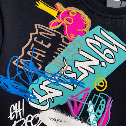 Dsquared2 Graffiti Logo Cotton T-Shirt – 100% Cotton Unisex Tee | Black & White