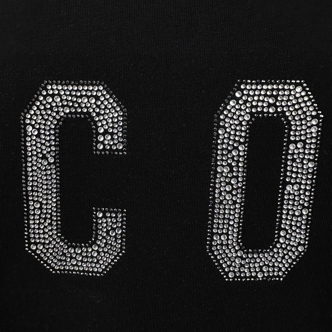 Dsquared2 Crystal ICON Cotton T-Shirt – 100% Cotton Unisex Tee | Black & White