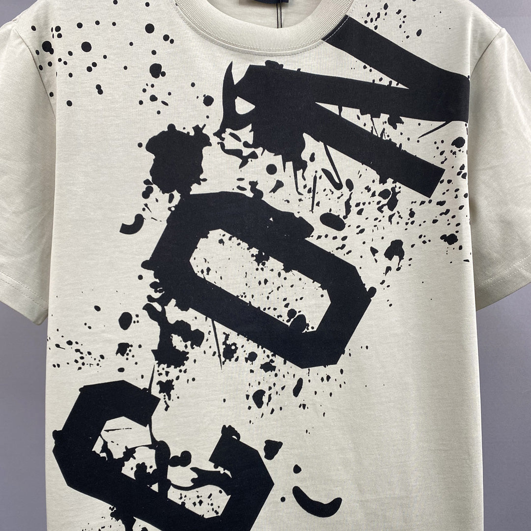 Dsquared2 Slanted ICON Paint Cotton T-Shirt – 100% Cotton Unisex Tee | Black & Beige