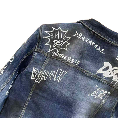 Dsquared2 All-Over Spots Slim Denim Jacket — Premium III.