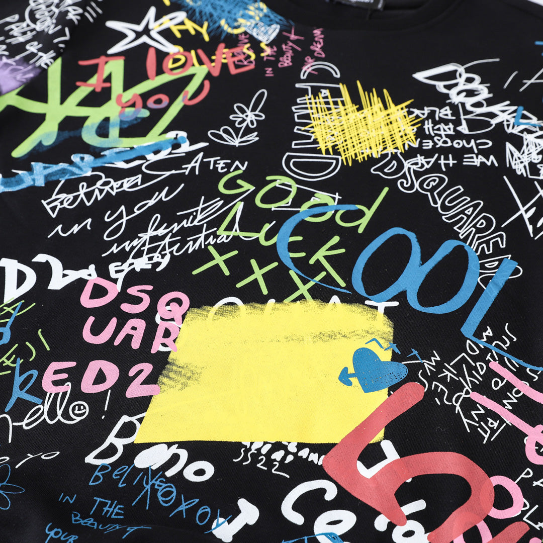 Dsquared2 Graffiti Cotton Sweatshirt — Pure Street Art, Italian Precision