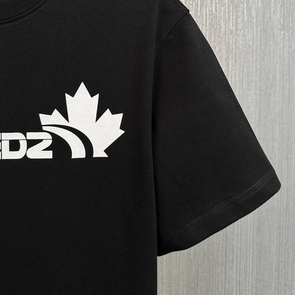 Dsquared2 Maple Leaf Logo Cotton T-Shirt – 100% Cotton Unisex Tee | Black & White
