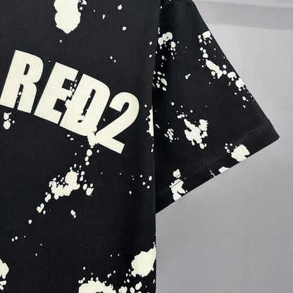 Dsquared2 Graffiti Paint Logo Cotton T-Shirt – 100% Cotton Unisex Tee | Black & White