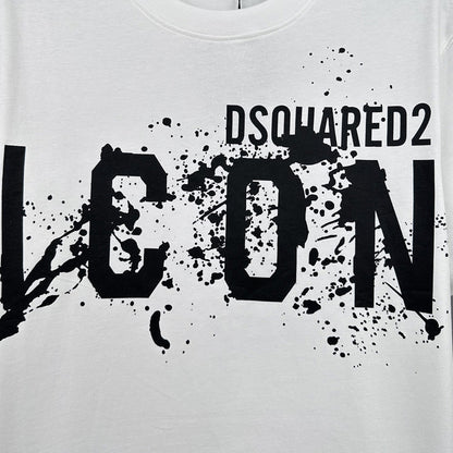 Dsquared2 ICON Paint T-Shirt – 100% Cotton Unisex Tee | Black & White