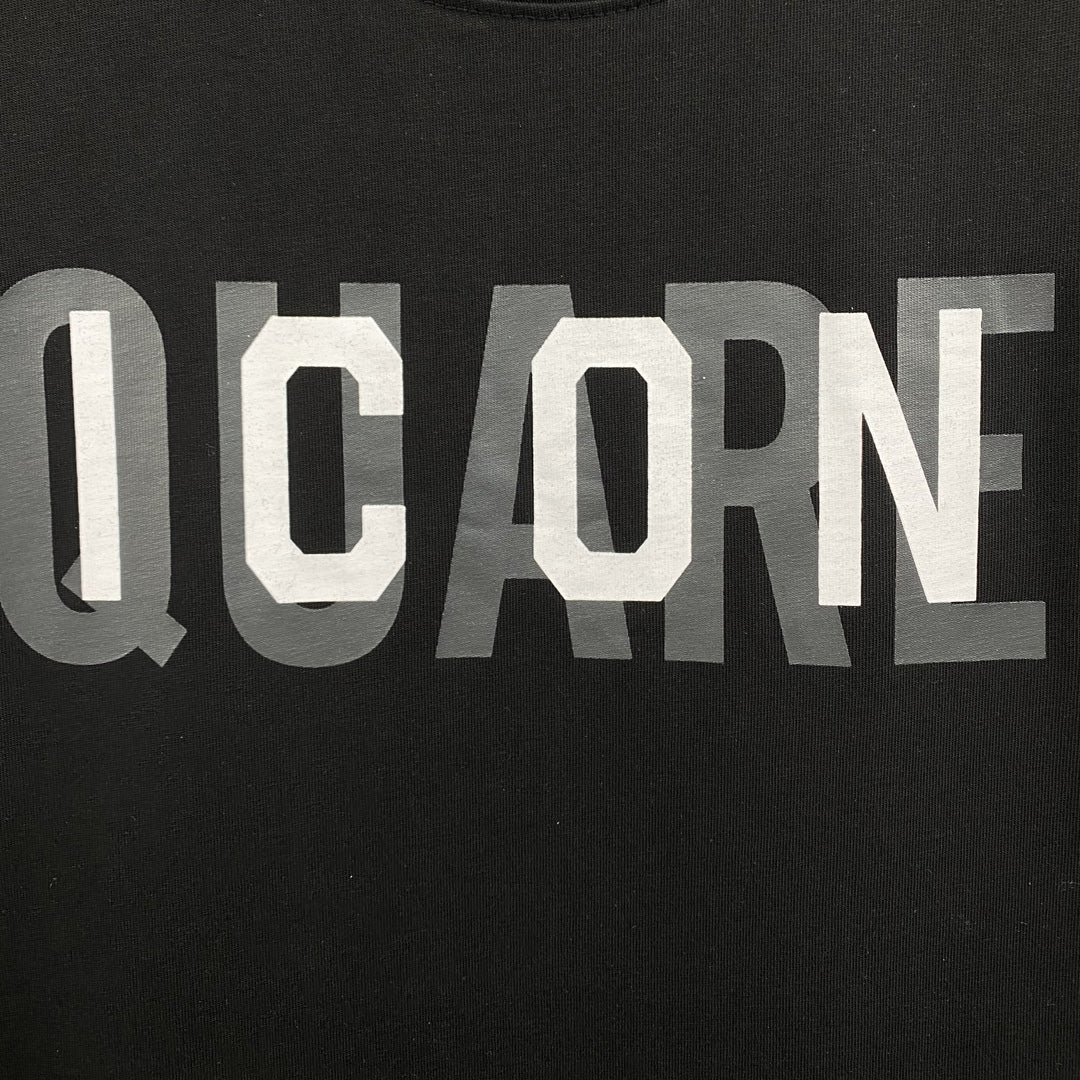 Dsquared2 ICON Logo Layered Cotton T-Shirt – 100% Cotton Unisex Tee | Black & Beige