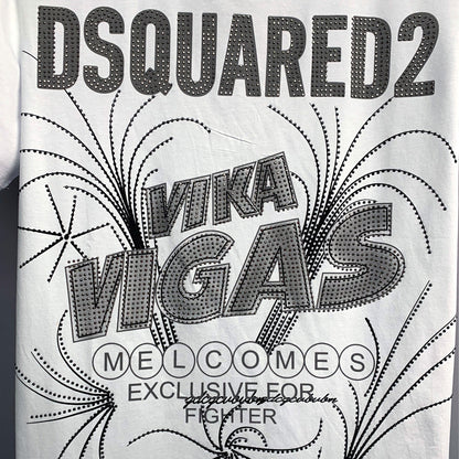 Dsquared2 Vigas Crystal Cotton T-Shirt – 100% Cotton Unisex Tee | Black & White