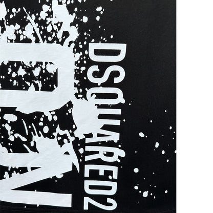 Dsquared2 ICON Paint Logo Cotton T-Shirt – 100% Cotton Unisex Tee | Black & White