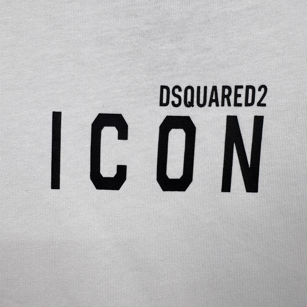 Dsquared2 ICON Shoulder Strap Cotton T-Shirt – 100% Cotton Unisex Tee | White & Black