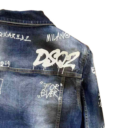 Dsquared2 All-Over Spots Slim Denim Jacket — Premium III.