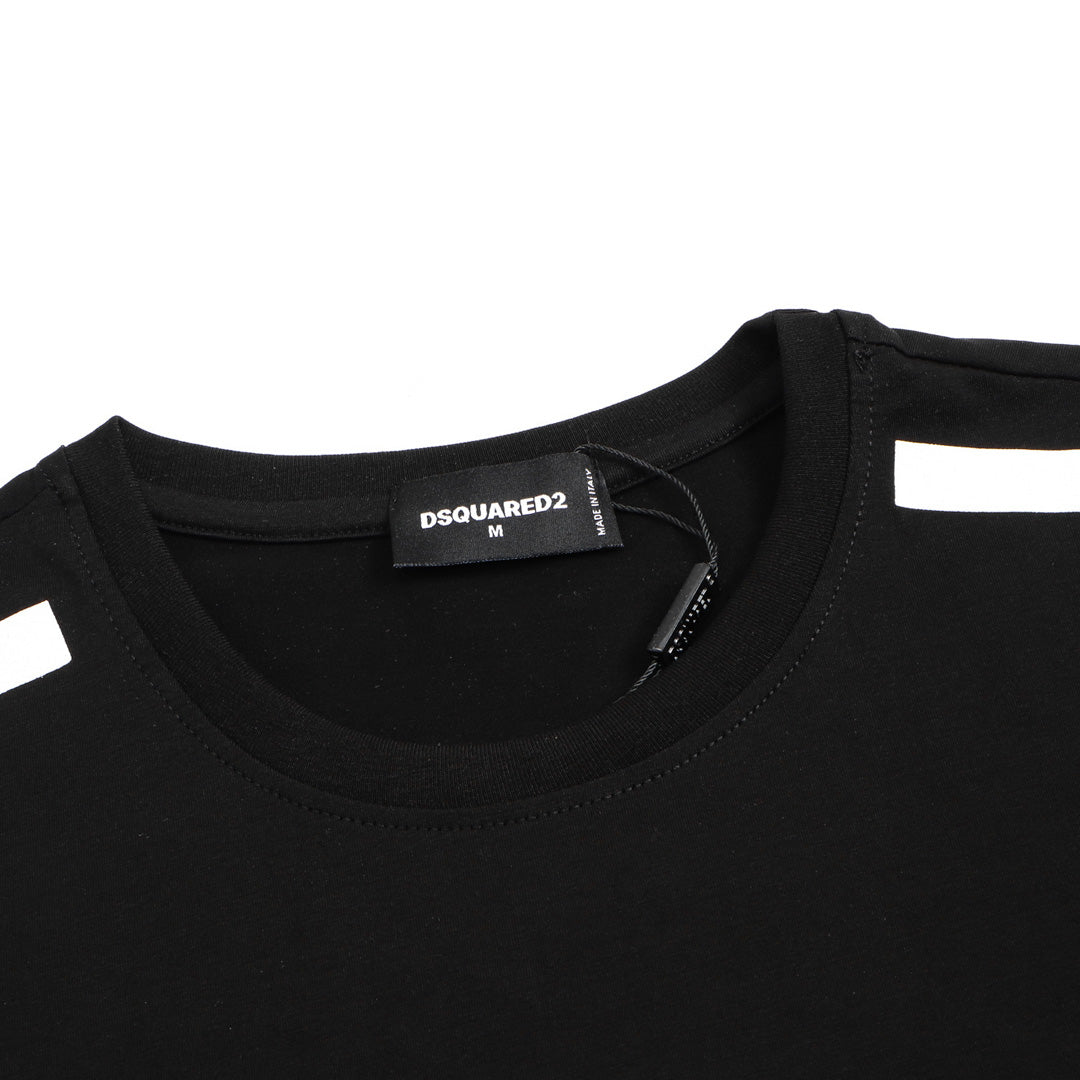 Dsquared2 Shoulder Strap Cotton T-Shirt – 100% Cotton Unisex Tee | Black & White